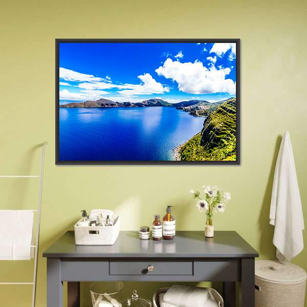 Titicaca Lake Canvas Wall Art-1 Piece-Floating Frame-24" x 16"-Tiaracle