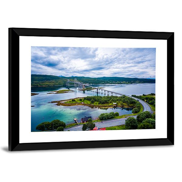 Tjeldsundbrua Bridge Norway Panoramic Canvas Wall Art-1 Piece-36" x 12"-Tiaracle