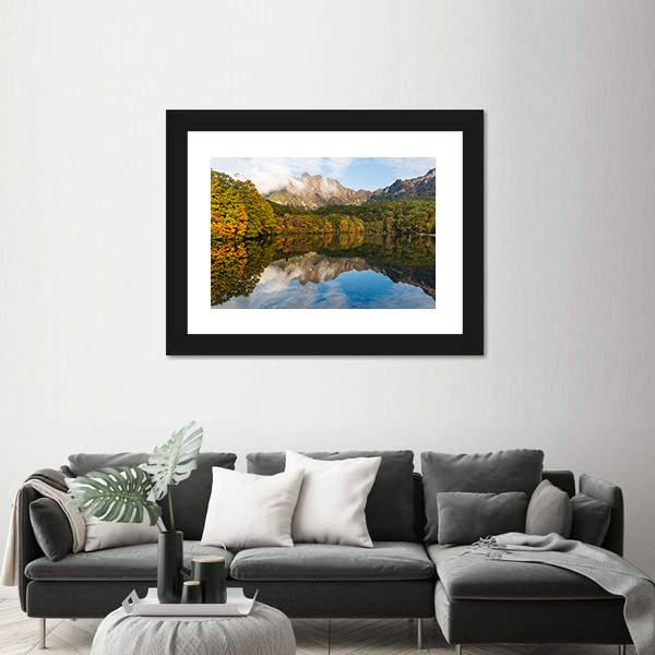 Togakushi's Lake Canvas Wall Art-1 Piece-Framed Print-20" x 16"-Tiaracle