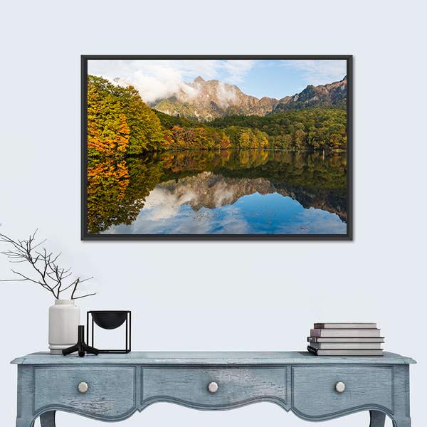 Togakushi's Lake Canvas Wall Art-3 Horizontal-Gallery Wrap-25" x 16"-Tiaracle