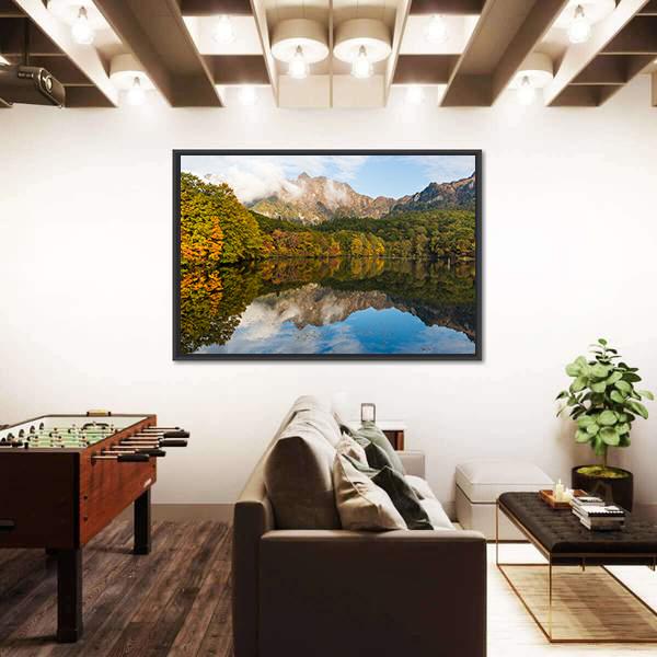 Togakushi's Lake Canvas Wall Art-3 Horizontal-Gallery Wrap-25" x 16"-Tiaracle