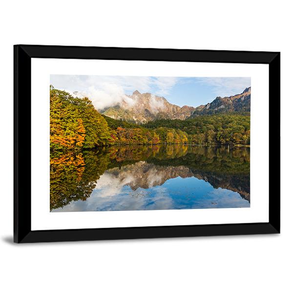 Togakushi's Lake Canvas Wall Art-3 Horizontal-Gallery Wrap-25" x 16"-Tiaracle