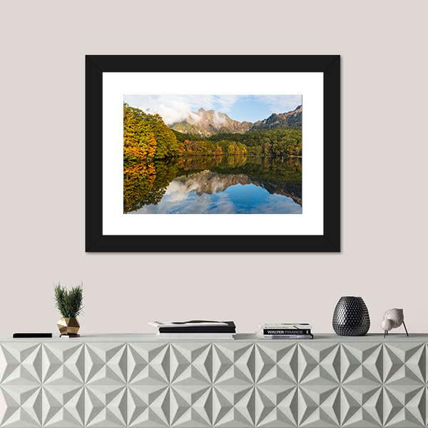Togakushi's Lake Canvas Wall Art-3 Horizontal-Gallery Wrap-25" x 16"-Tiaracle