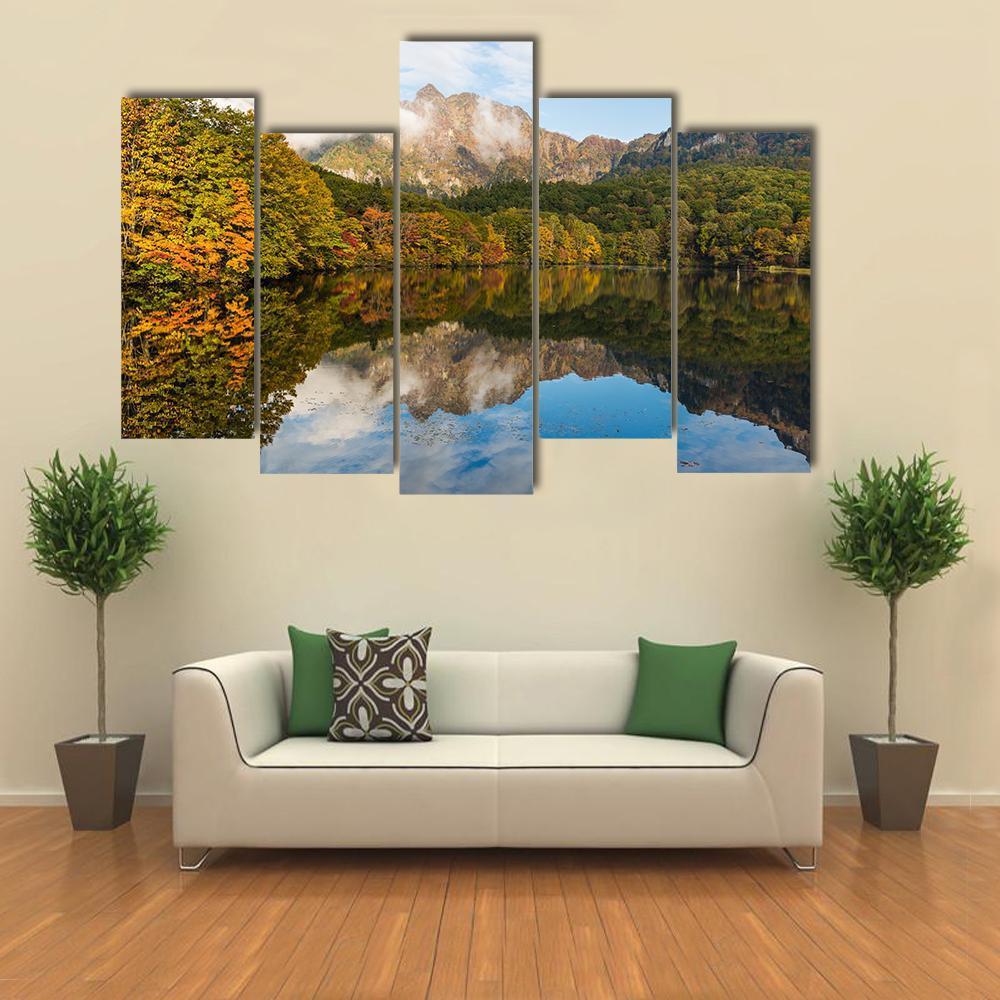 Togakushi's Lake Canvas Wall Art-5 Pop-Gallery Wrap-47" x 32"-Tiaracle