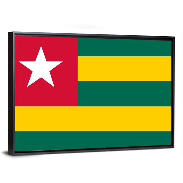 Togo Flag Canvas Wall Art-3 Horizontal-Gallery Wrap-25" x 16"-Tiaracle