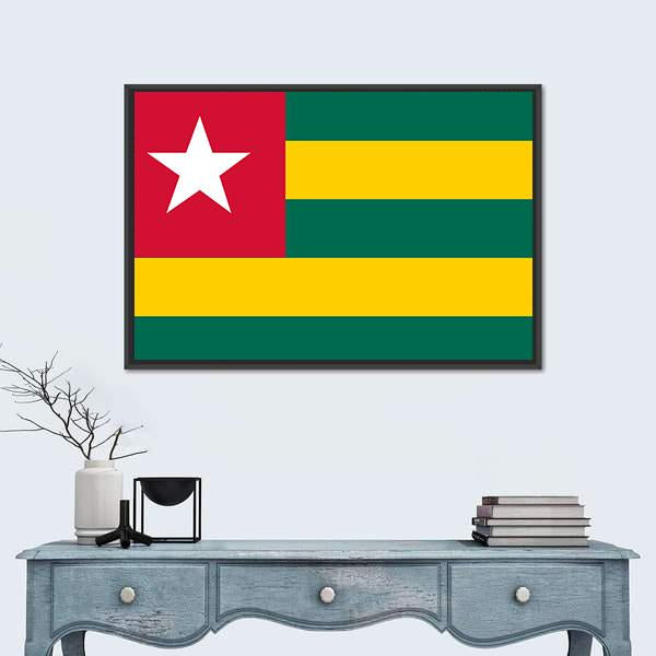 Togo Flag Canvas Wall Art-3 Horizontal-Gallery Wrap-25" x 16"-Tiaracle