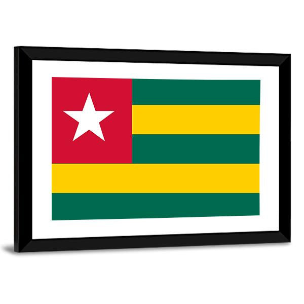 Togo Flag Canvas Wall Art-3 Horizontal-Gallery Wrap-25" x 16"-Tiaracle