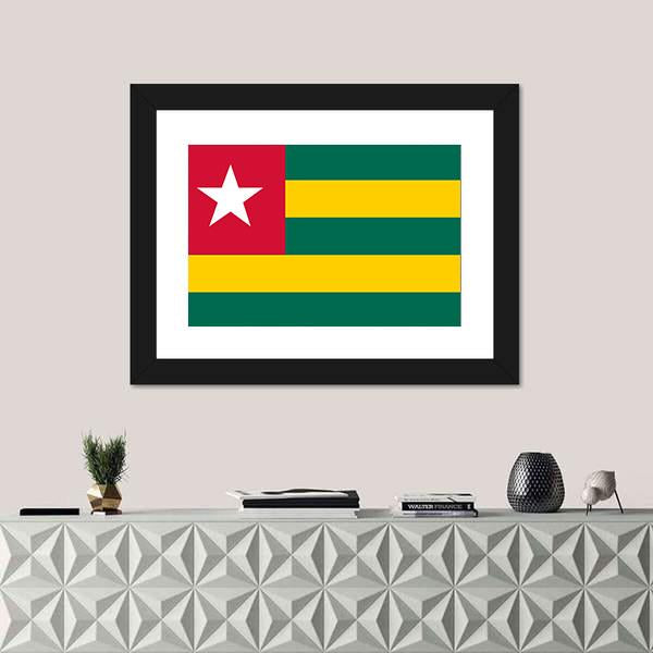 Togo Flag Canvas Wall Art-3 Horizontal-Gallery Wrap-25" x 16"-Tiaracle