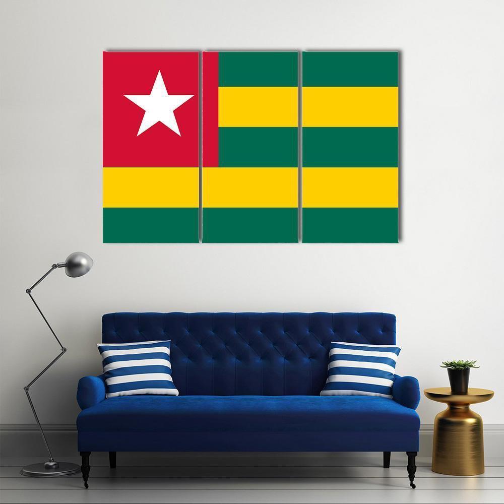 Togo Flag Canvas Wall Art-3 Horizontal-Gallery Wrap-37" x 24"-Tiaracle