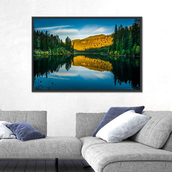 Toketee Lake In Oregon Canvas Wall Art-1 Piece-Floating Frame-24" x 16"-Tiaracle