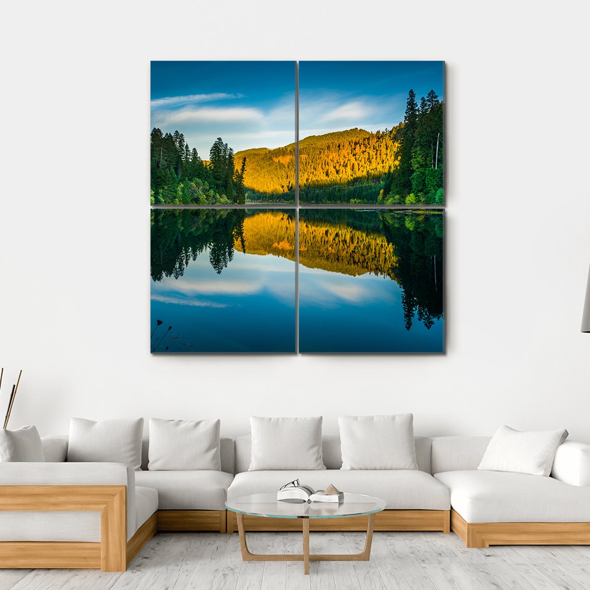 Toketee Lake In Oregon Canvas Wall Art-4 Square-Gallery Wrap-17" x 17"-Tiaracle