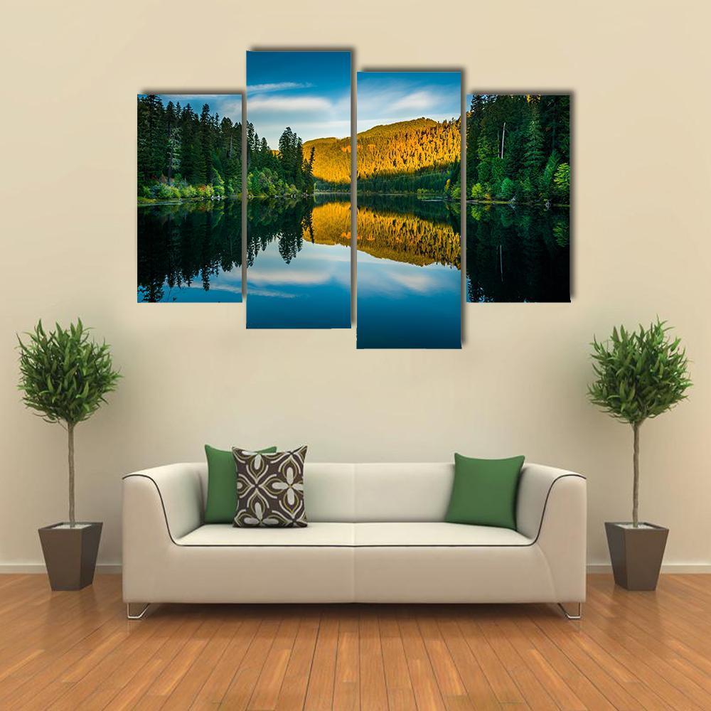 Toketee Lake In Oregon Canvas Wall Art-4 Pop-Gallery Wrap-50" x 32"-Tiaracle