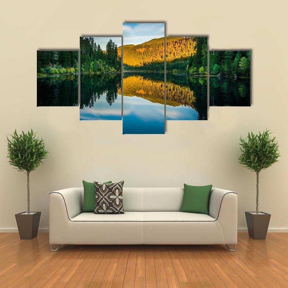 Toketee Lake In Oregon Canvas Wall Art-5 Star-Gallery Wrap-62" x 32"-Tiaracle