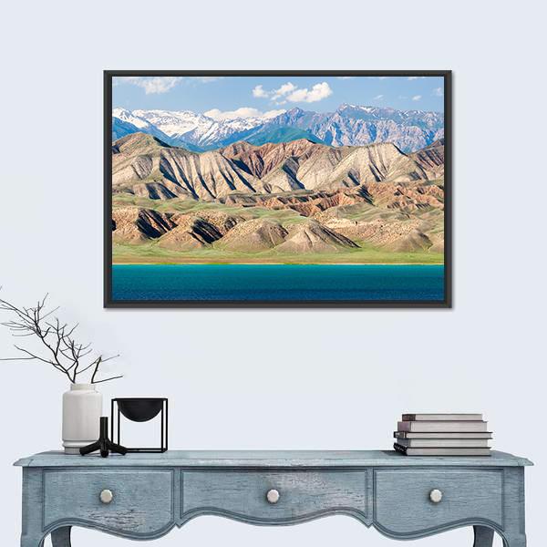 Toktogul Lake Kyrgyzstan Panoramic Canvas Wall Art-1 Piece-36" x 12"-Tiaracle