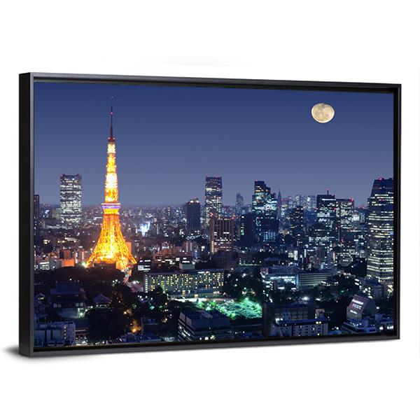 Tokyo Tower Japan Canvas Wall Art-3 Horizontal-Gallery Wrap-25" x 16"-Tiaracle