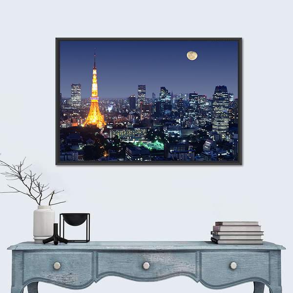 Tokyo Tower Japan Canvas Wall Art-3 Horizontal-Gallery Wrap-25" x 16"-Tiaracle