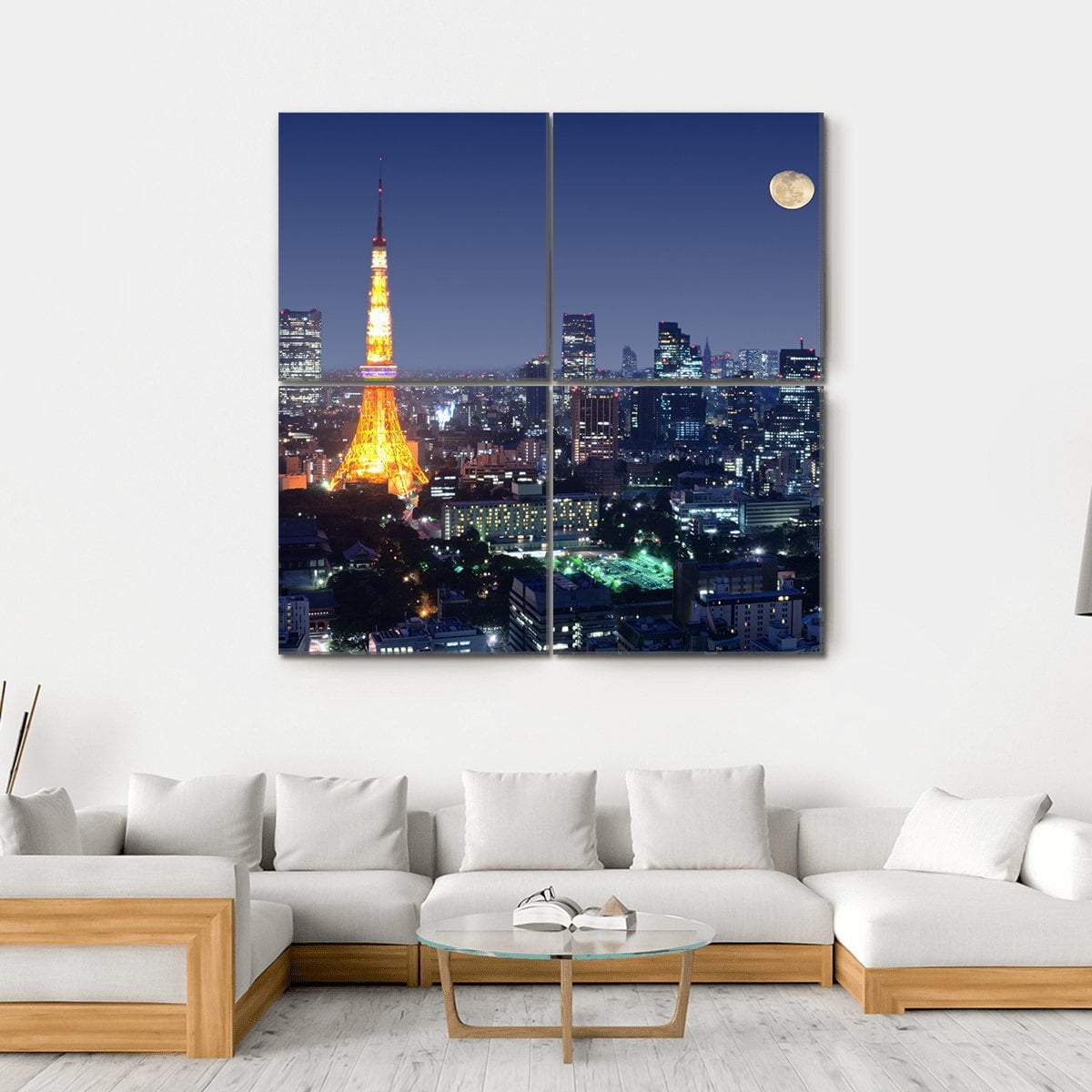 Tokyo Tower Japan Canvas Wall Art-4 Square-Gallery Wrap-17" x 17"-Tiaracle