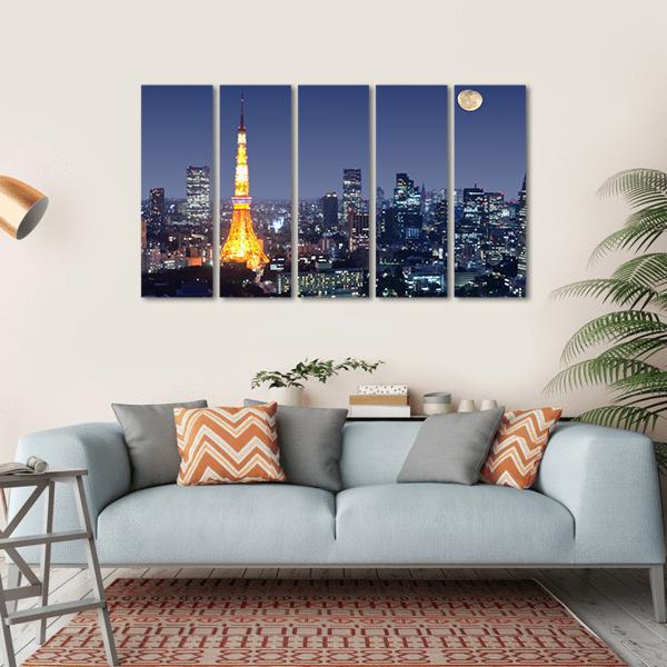 Tokyo Tower Japan Canvas Wall Art-5 Horizontal-Gallery Wrap-22" x 12"-Tiaracle