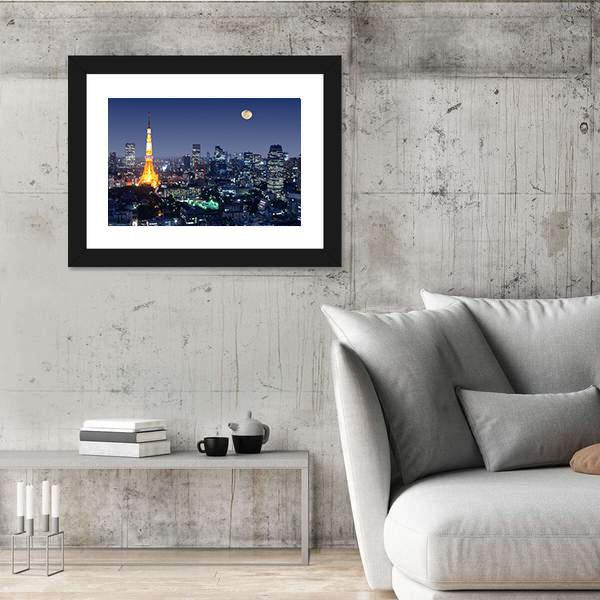 Tokyo Tower Japan Canvas Wall Art-5 Horizontal-Gallery Wrap-22" x 12"-Tiaracle