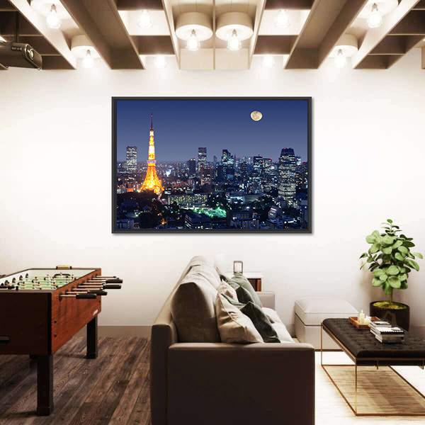 Tokyo Tower Japan Panoramic Canvas Wall Art-1 Piece-36" x 12"-Tiaracle