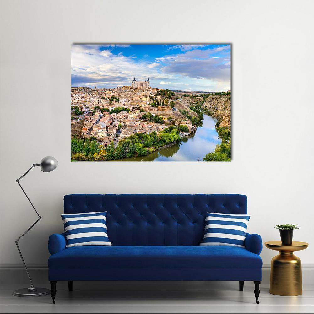 Toledo Old Town City Skyline Canvas Wall Art-1 Piece-Gallery Wrap-48" x 32"-Tiaracle