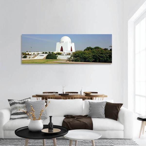 Mazar-E-Quaid Pakistan Panoramic Canvas Wall Art-1 Piece-36" x 12"-Tiaracle