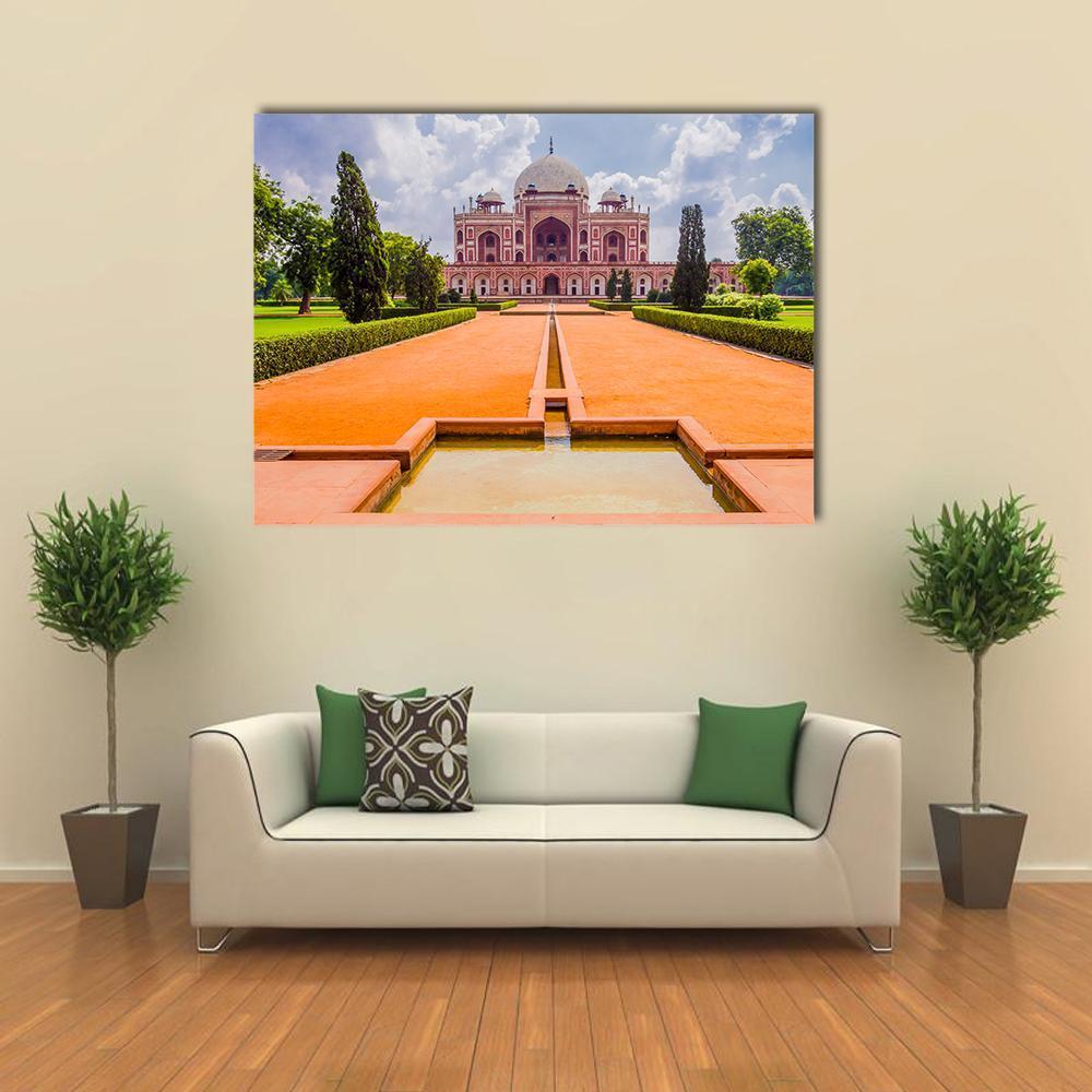 Mughal Emperor Humayun's Tomb Canvas Wall Art-5 Star-Gallery Wrap-62" x 32"-Tiaracle