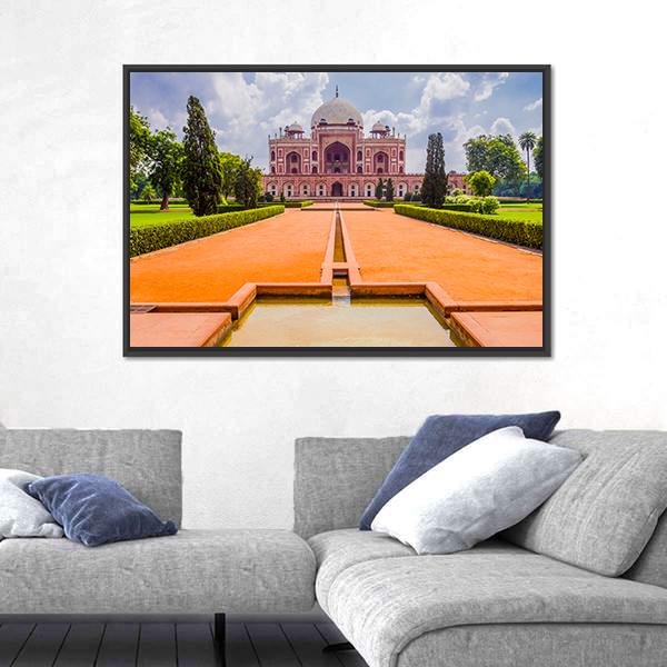 Mughal Emperor Humayun's Tomb Panoramic Canvas Wall Art-1 Piece-36" x 12"-Tiaracle