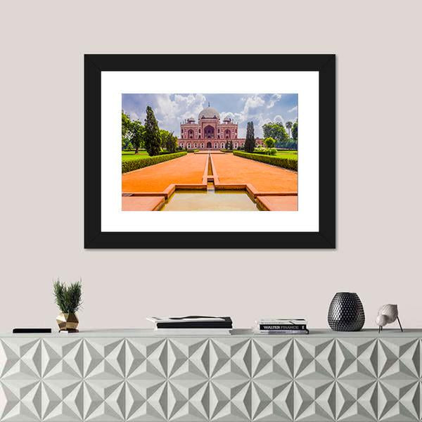 Mughal Emperor Humayun's Tomb Panoramic Canvas Wall Art-1 Piece-36" x 12"-Tiaracle
