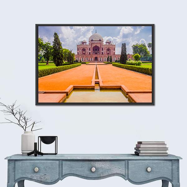 Mughal Emperor Humayun's Tomb Panoramic Canvas Wall Art-1 Piece-36" x 12"-Tiaracle