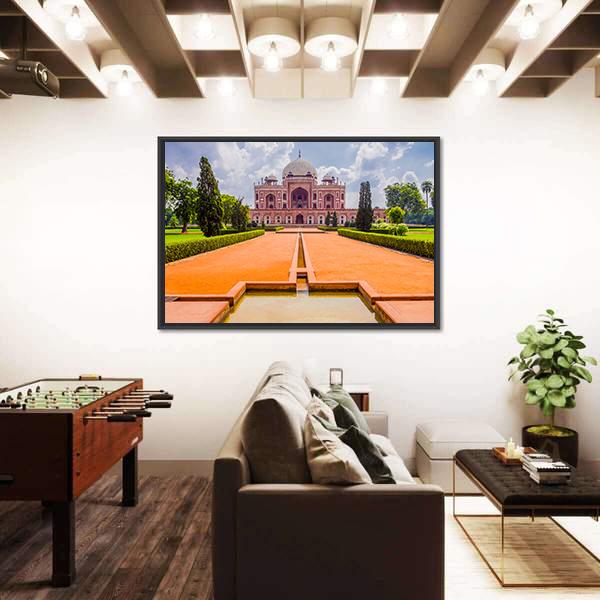Mughal Emperor Humayun's Tomb Panoramic Canvas Wall Art-1 Piece-36" x 12"-Tiaracle