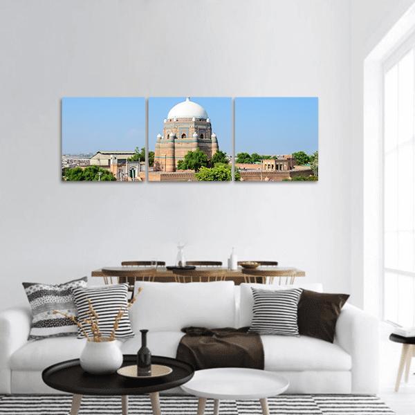 Shah Rukn-E-Alam Pakistan Panoramic Canvas Wall Art-3 Piece-25" x 08"-Tiaracle