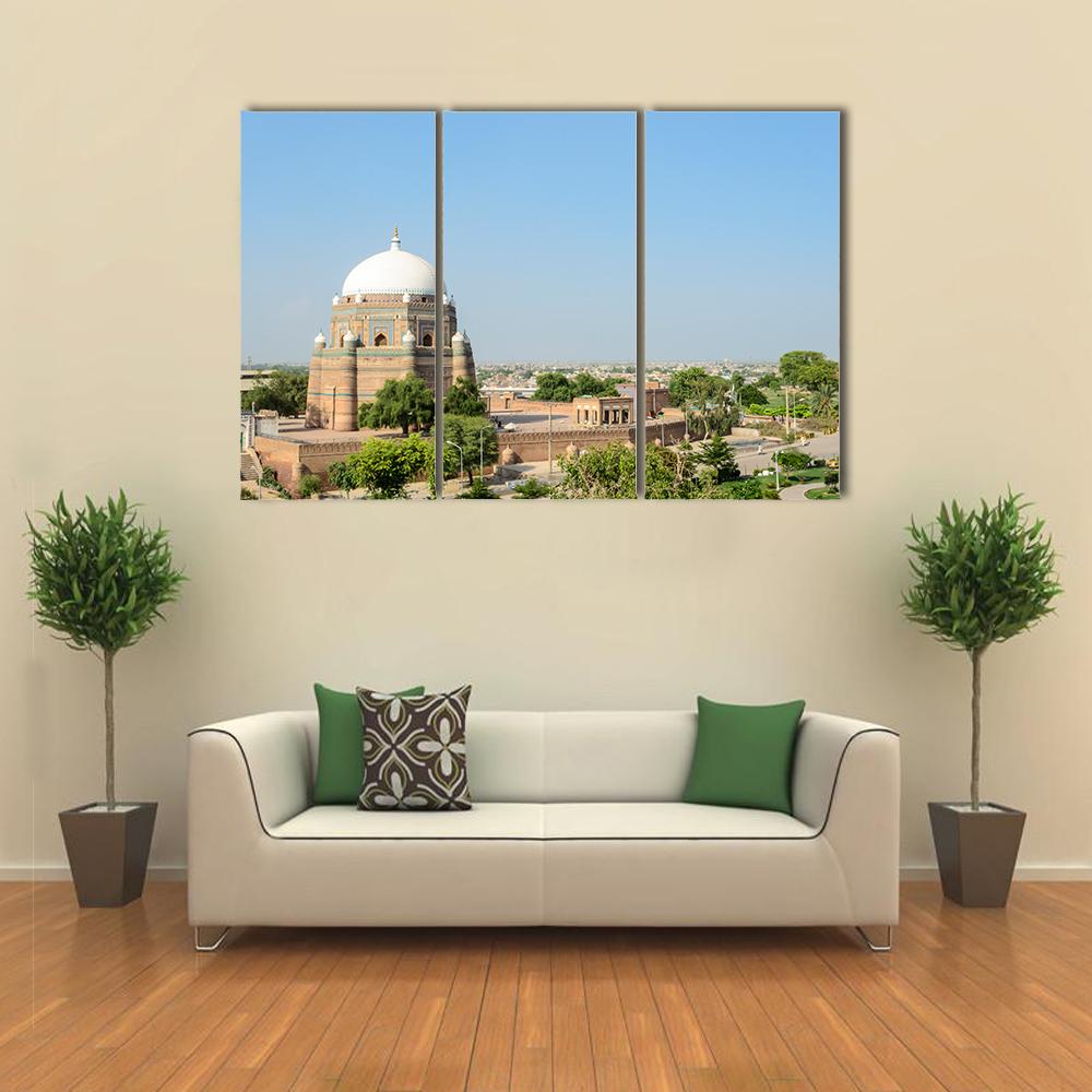 Tomb Of Shah Rukn-e-Alam Multan Canvas Wall Art-3 Horizontal-Gallery Wrap-25" x 16"-Tiaracle