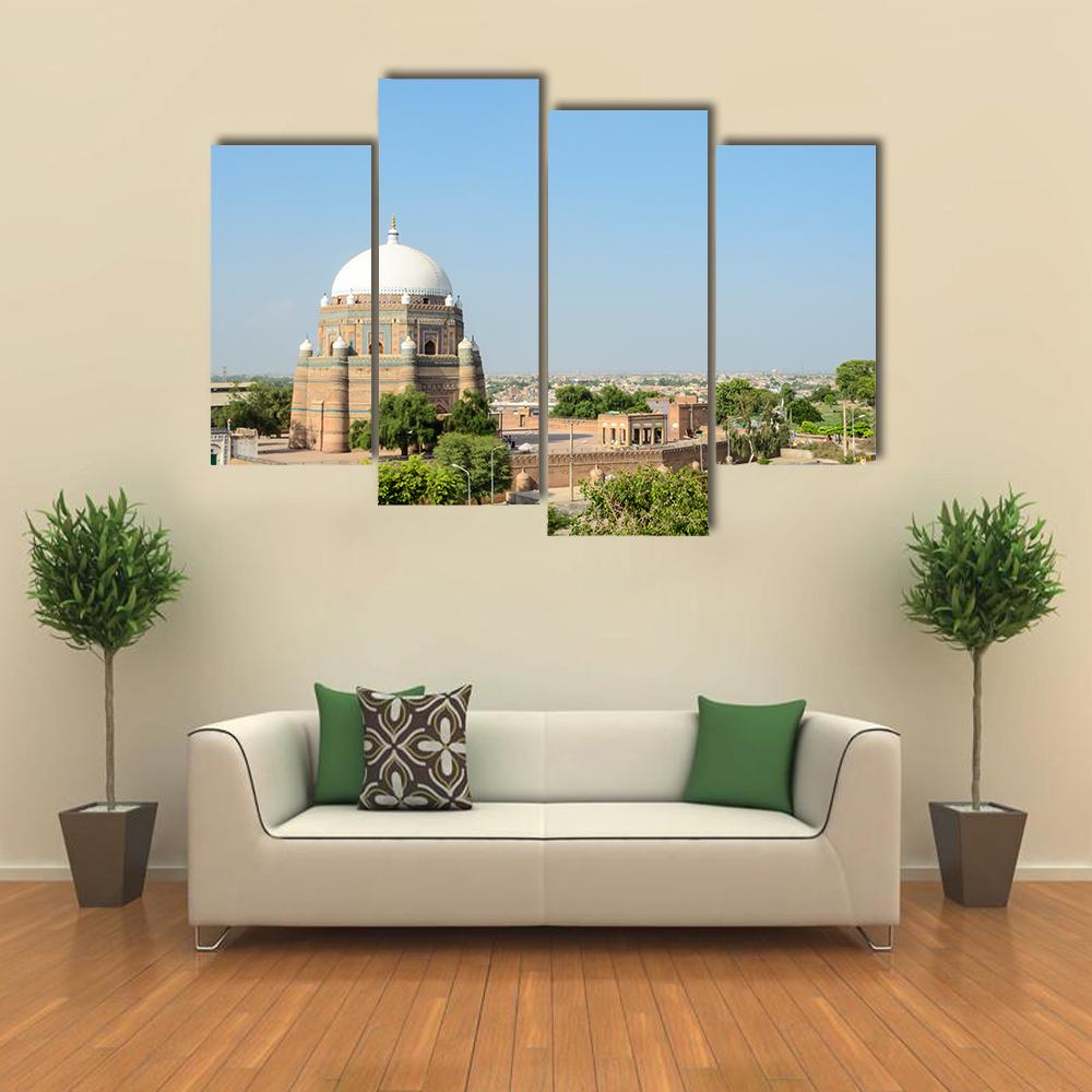 Tomb Of Shah Rukn-e-Alam Multan Canvas Wall Art-4 Pop-Gallery Wrap-34" x 20"-Tiaracle