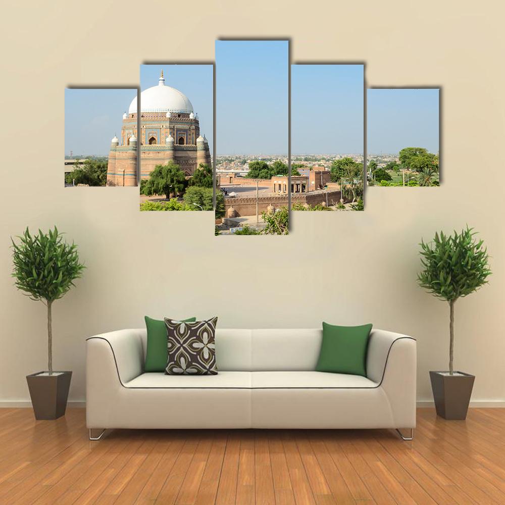 Tomb Of Shah Rukn-e-Alam Multan Canvas Wall Art-5 Star-Gallery Wrap-42" x 21"-Tiaracle