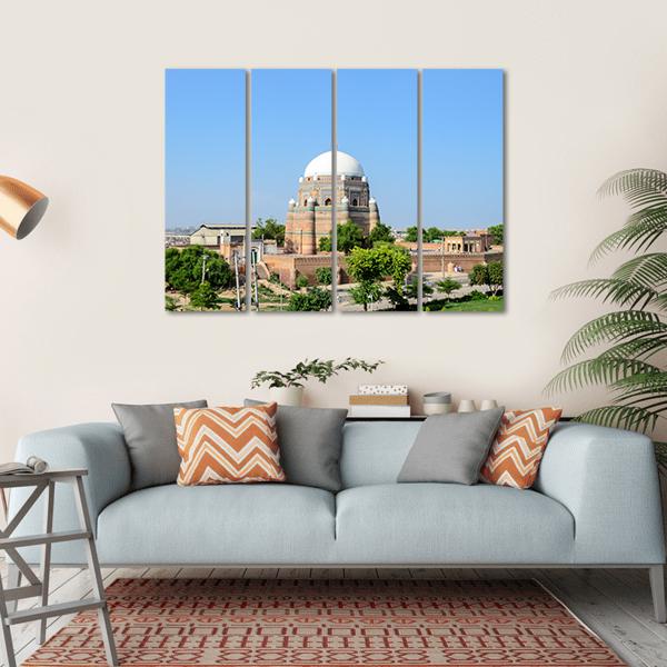 Shah Rukn-E-Alam Pakistan Canvas Wall Art-4 Horizontal-Gallery Wrap-34" x 24"-Tiaracle