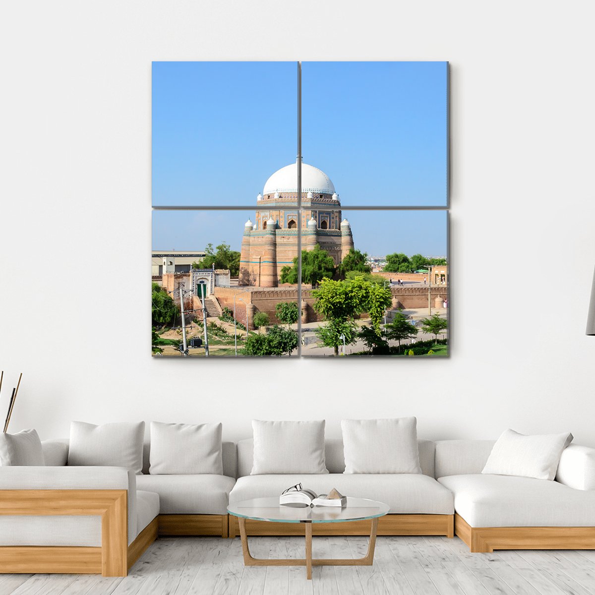 Shah Rukn-E-Alam Pakistan Canvas Wall Art-4 Square-Gallery Wrap-17" x 17"-Tiaracle