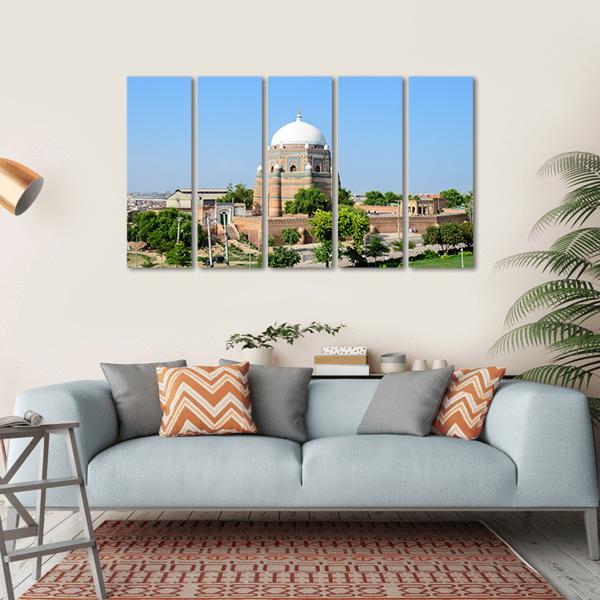 Shah Rukn-E-Alam Pakistan Canvas Wall Art-5 Horizontal-Gallery Wrap-22" x 12"-Tiaracle