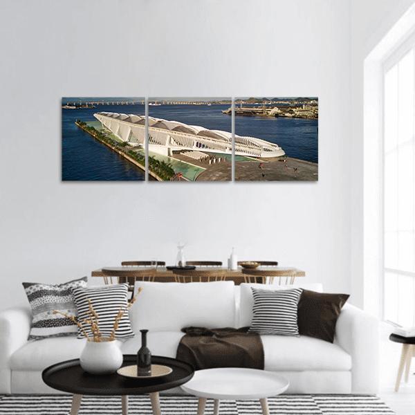 Tomorrow Museum Brazil Panoramic Canvas Wall Art-3 Piece-25" x 08"-Tiaracle