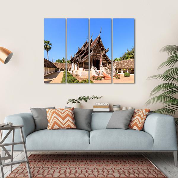Ton Kwen Temple Thailand Canvas Wall Art-4 Horizontal-Gallery Wrap-34" x 24"-Tiaracle