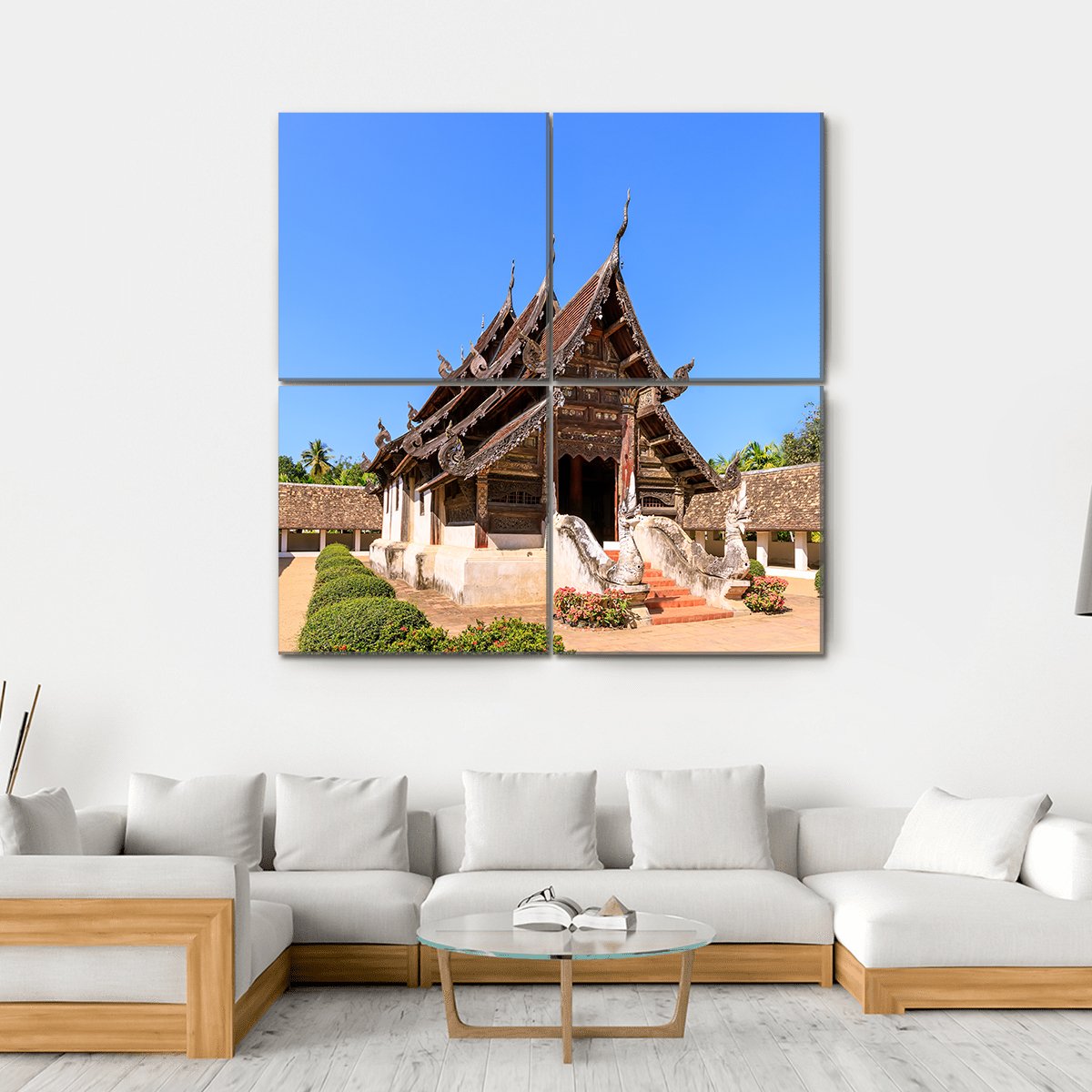 Ton Kwen Temple Thailand Canvas Wall Art-4 Square-Gallery Wrap-17" x 17"-Tiaracle