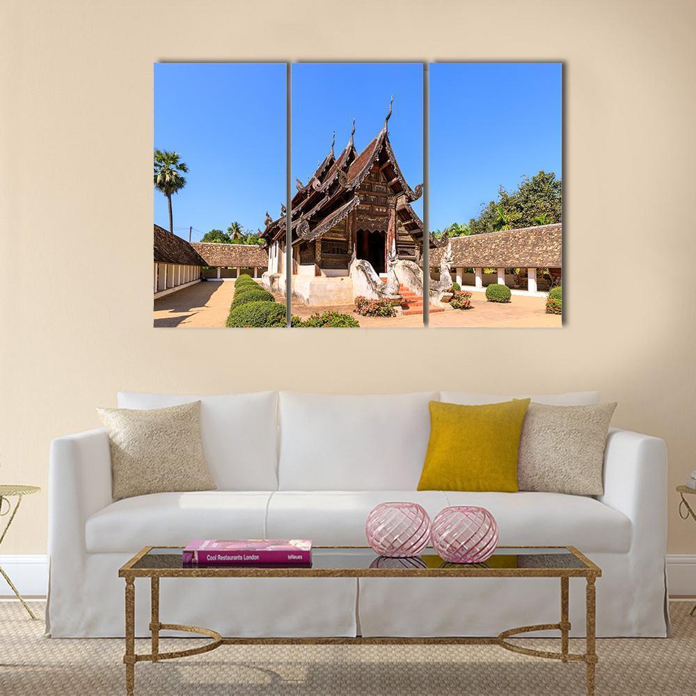 Ton Kwen Temple Thailand Canvas Wall Art-3 Horizontal-Gallery Wrap-37" x 24"-Tiaracle