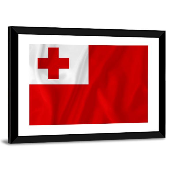 Tonga Flag Panoramic Canvas Wall Art-1 Piece-36" x 12"-Tiaracle