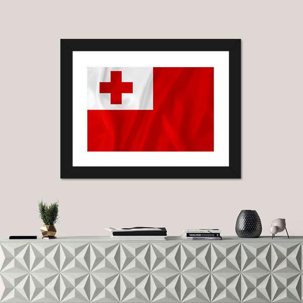 Tonga Flag Panoramic Canvas Wall Art-1 Piece-36" x 12"-Tiaracle
