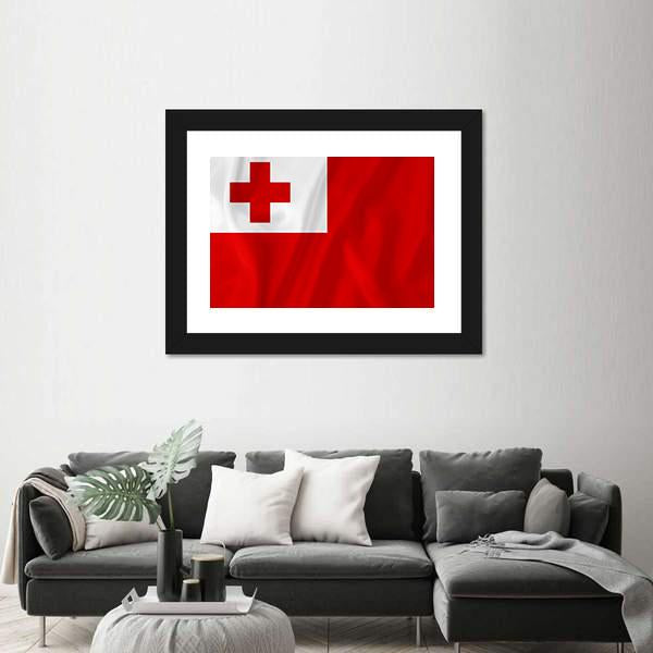 Tonga Flag Panoramic Canvas Wall Art-1 Piece-36" x 12"-Tiaracle