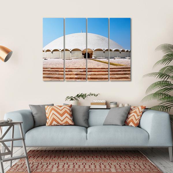 Tooba Mosque Karachi Canvas Wall Art-4 Horizontal-Gallery Wrap-34" x 24"-Tiaracle