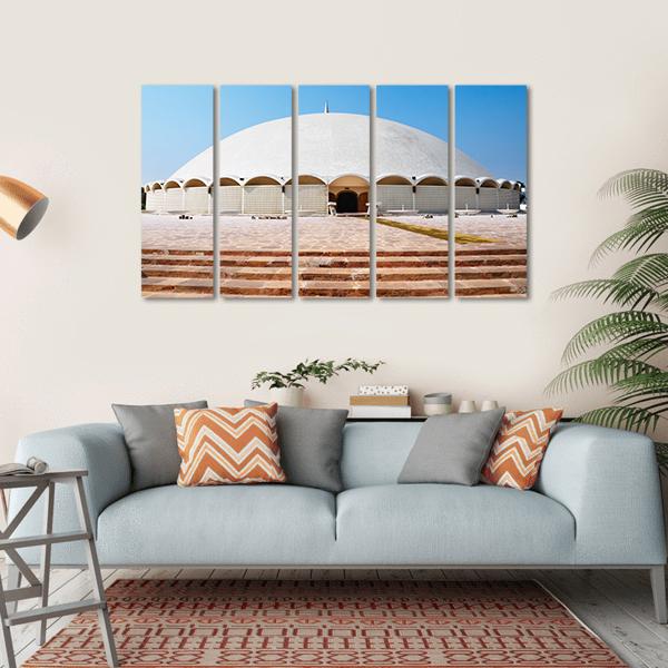Tooba Mosque Karachi Canvas Wall Art-5 Horizontal-Gallery Wrap-22" x 12"-Tiaracle