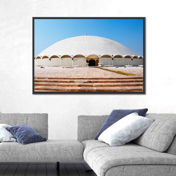 Tooba Mosque Karachi Canvas Wall Art-1 Piece-Floating Frame-24" x 16"-Tiaracle