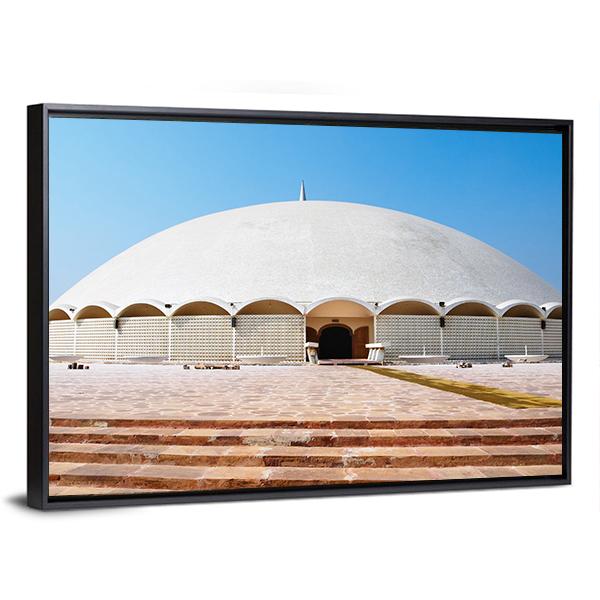 Tooba Mosque Karachi Canvas Wall Art-1 Piece-Floating Frame-24" x 16"-Tiaracle