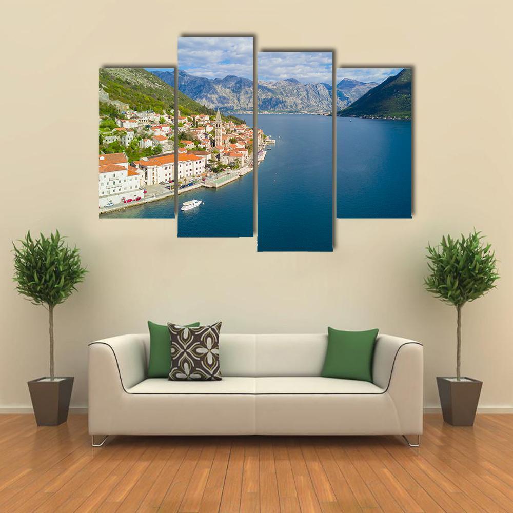 Beautiful City Near The Sea Canvas Wall Art-4 Pop-Gallery Wrap-50" x 32"-Tiaracle